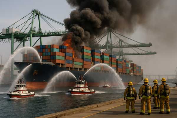 Reefer Container Fire gCaptain Article: Four Days On, Crews Continue Response to Deep-Seated ...